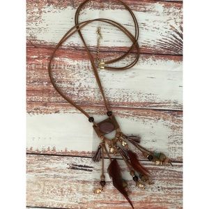 Leather and Feather Necklace